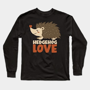 Hedgehog - Heart Love - neg Long Sleeve T-Shirt